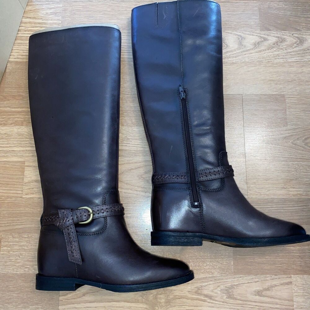 NEW Lucky Brand Maltet Leather Knee-High Riding Boots Size 7M Summer Haze Torte - Picture 8 of 13
